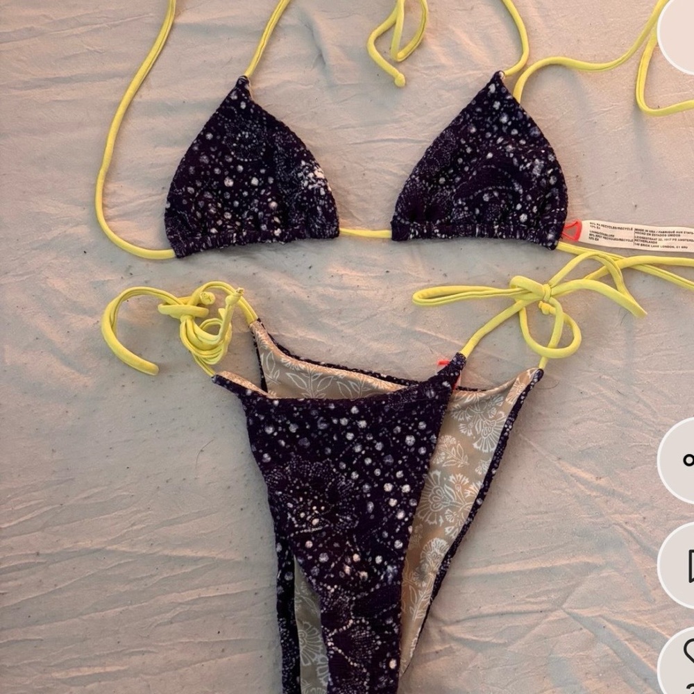 TRADE: Free People Navy and Yellow Bikini